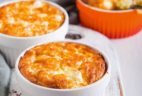 Güveçte patatesli patlıcan sufle