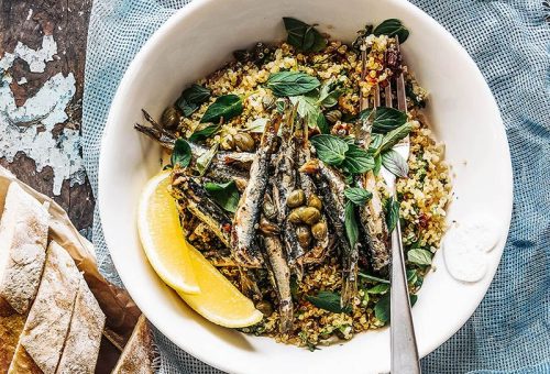 Hamsili ılık kinoa salatası