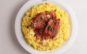 Safranlı Risotto Milanese domates soslu dana bonfile ile