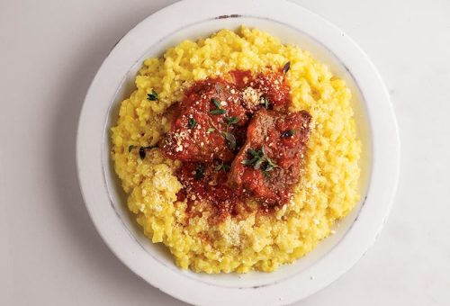 Safranlı Risotto Milanese domates soslu dana bonfile ile